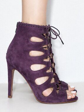 BCBGeneration Deep Purple Lace-Up Heels
